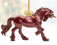 BREYER SCARLET UNICORN ORNAMENT 2024 CHRISTMAS DRAFT DECORATOR GOLD, COPPER, NEW