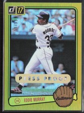 2017 Donruss #RV-44 Eddie Murray Retro Variations 1983 Gold Press Proof #/99