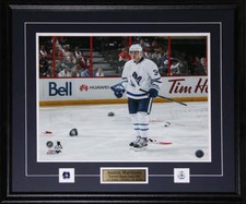 Auston Matthews Toronto Maple Leafs 1st Game Hat Trick 16x20 Hockey Frame