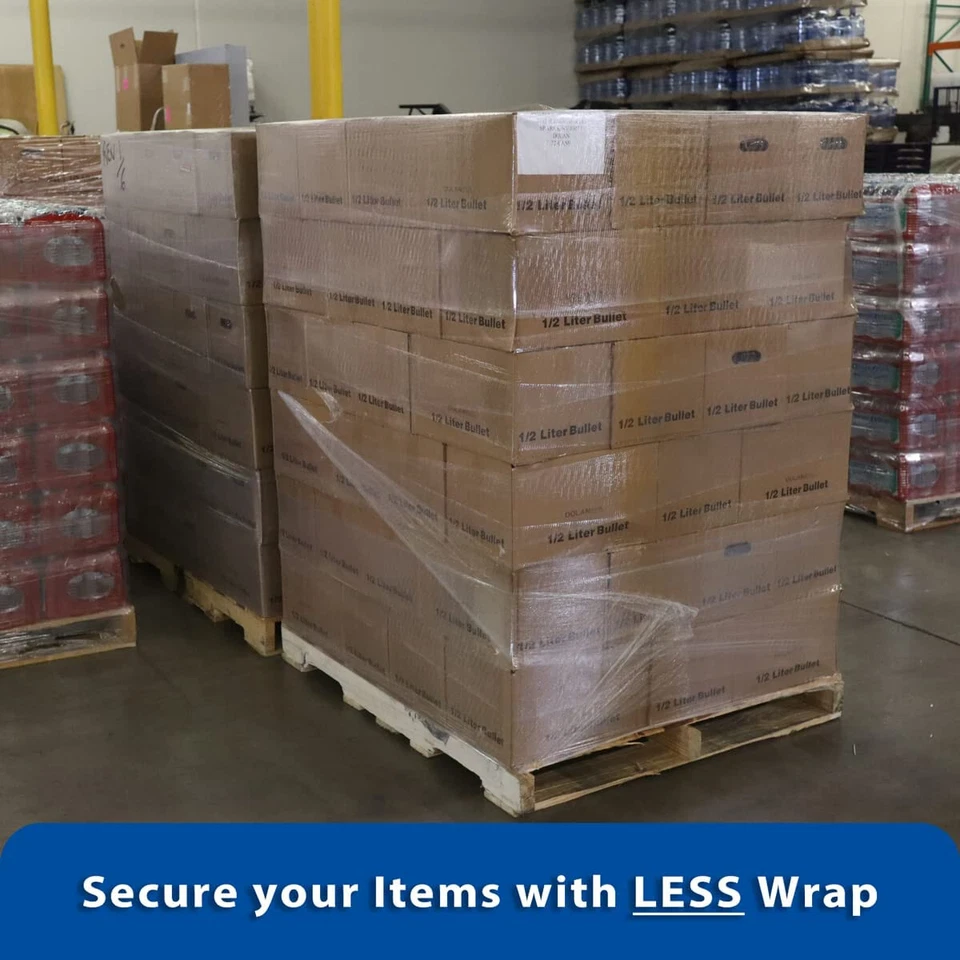 Película elástica 18" X 1500' - Envoltura retráctil manual calibre 80 - Envoltura de paleta de 4 rollos Foto 4 de 4