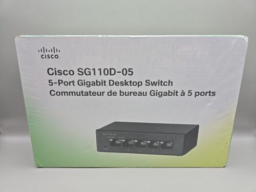 Cisco SG110D-05 5-Port Gigabit Unmanaged Desktop Switch NEW SEALED!  - Afbeelding 1 van 2