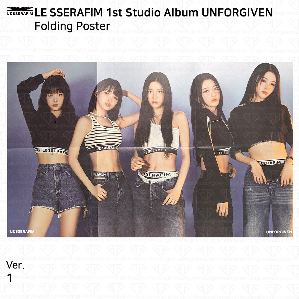 Le Sserafim 1st Studio Album Unforgiven Official Folding Poster