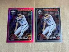 2024 Diamondbacks ROOKIE Slade Cecconi Topps Chrome PINK PARALLEL SP #77 + BASE