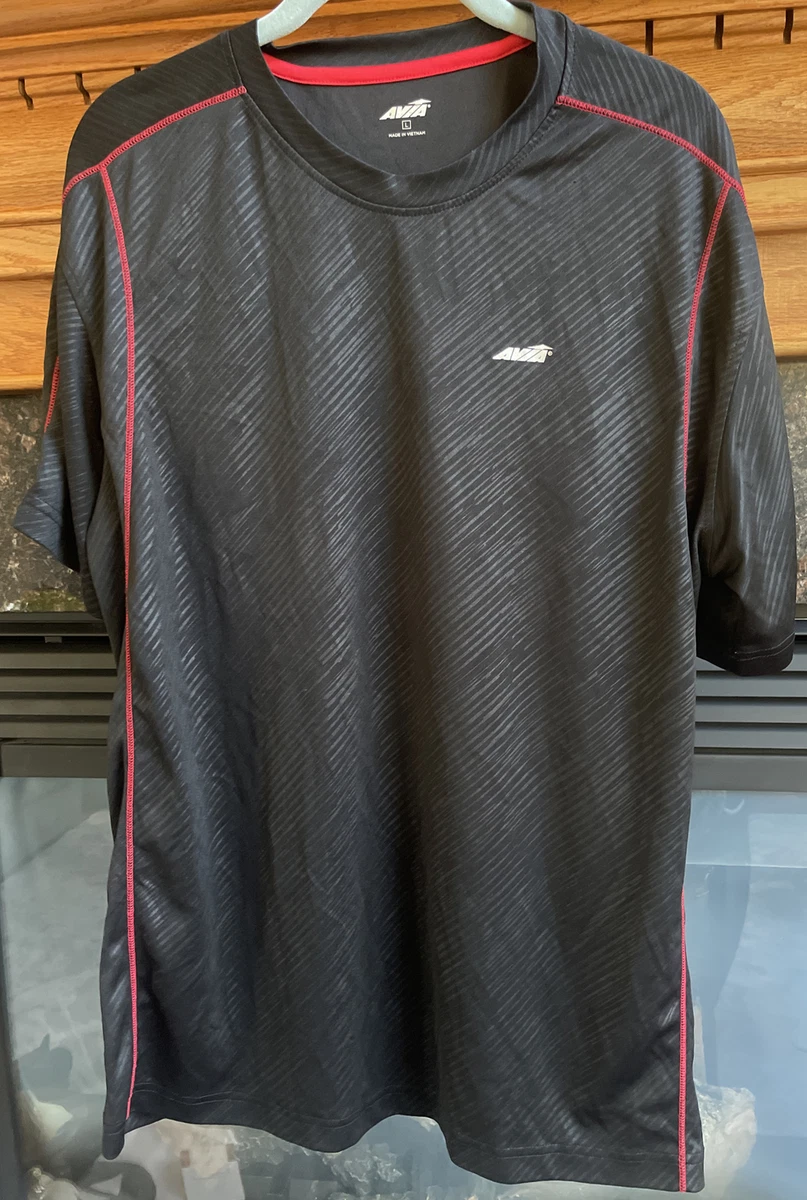 Avia T-Shirt Mens Medium Black Short Sleeve Crew Neck Tennis