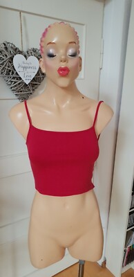 FLASHLIGHTS Stretch Träger Bustier Top, rot, Größe 36, NEU