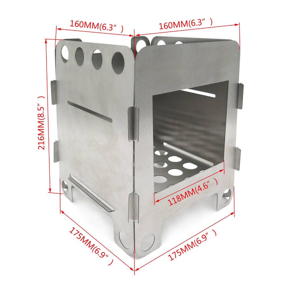 Camping Wood Stove Portable Outdoor Folding Titanium Wood