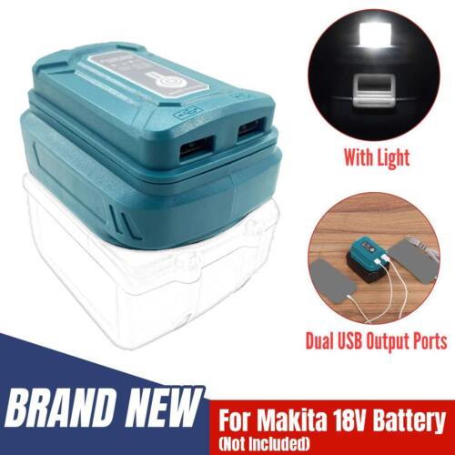 2 USB Port Telefon Ladegerät Adapter Konverter für Makita 18V BL1830 Akku LED XS - Bild 1 von 11