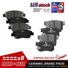 Front & Rear Ceramic Disc Brake Pads Set for 2004 2005 2006 - 2011 Honda Civic