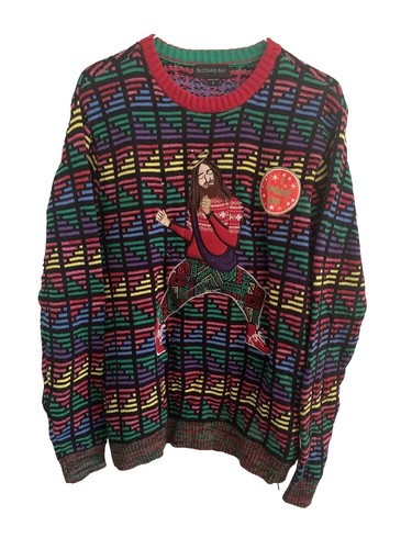 Blizzard Bay Men's Ugly Christmas Sweater Size Med Ho Ho Beach Santa