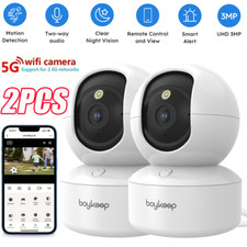 2PC Security Camera System Baby Pet Monitor Smart WiFi Night Vision Wired 2K Cam