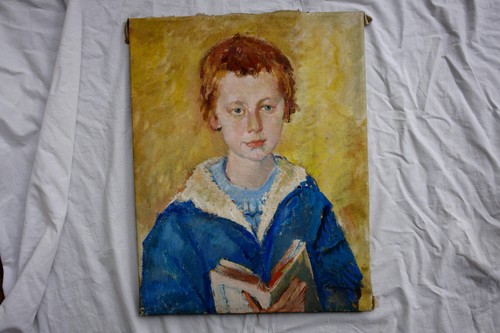 Arte antiguo siglo XIX pintura joven caballero retrato firmado óleo sobre lienzo - Imagen 16 de 24