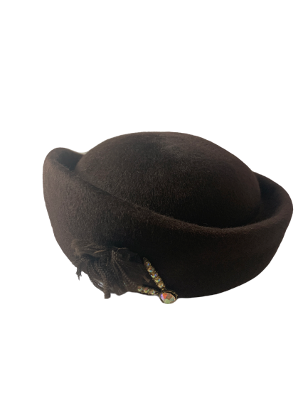 Vintage Henry Pollak, NY, 100%Wool Glenover Fawn Tro-Felt Brown Hat