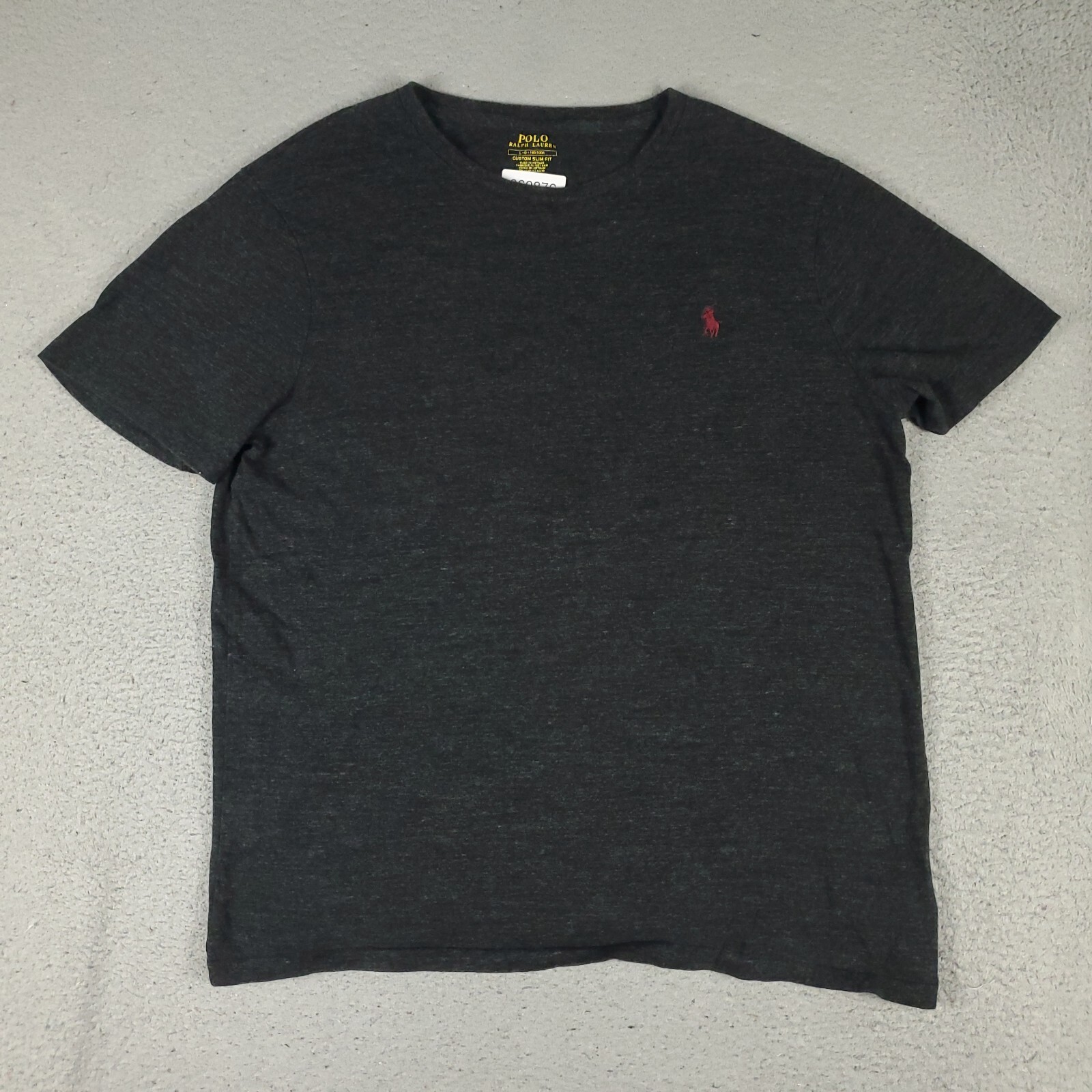 Ralph Lauren T Shirt Uomo Taglia Large Grigio Slim Fit Pony Casual Manica Corta