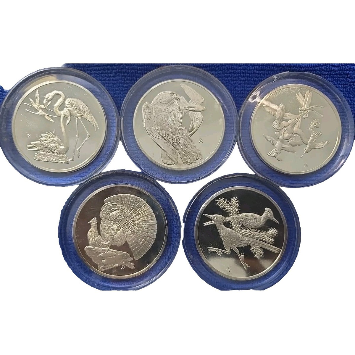 1971 Franklin Sterling Silver 2oz Rounds Roberts Birds 6-10