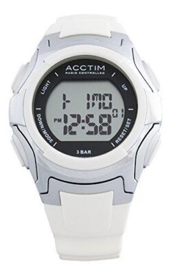 NEW LADIES ACCTIM DIGITAL SPORTS WATCH WHITE RUBBER STRAP NUMEROUS FUNCTIONS