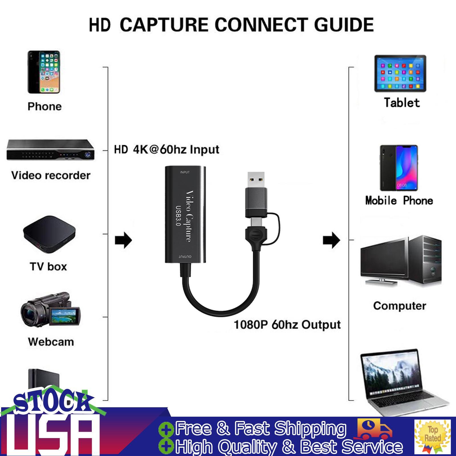 Type-C USB3.0 two-in-one 4K HD Video Capture Card for Game Live Broadcast