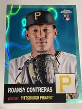 2022 TOPPS CHROME PLATINUM AQUA LAVA REFRACTOR ROANSY CONTRERAS RC /299 #95