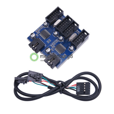 USB Header 9 Pin Male 1 To 4 Female Extension Splitter Cable Connector Adapter M