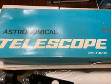 STELLAR ASTRONOMICAL TELESCOPE, 2306 WITH TRIPOD, NIB, 700MM, 117 POWER, READ 