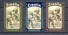 SELLOS DE PÓSTER = ALEMANIA == CRIOLINA-MEDICINA -ANTISÉPTICO --3 UNIDADES --F/VF-@454