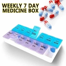 Weekly Pill Box Organizer Twice a Day 7 day AMPM Organizer Case Medicine Storage