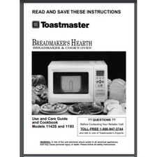 Toastmaster 1143S  1193 Bread Maker Cooks Ove...
