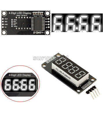 0.56'' Inch TM1637 4Bit Digital LED Anzeige Clock Tube Display For Arduino White