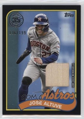 2024 Series 1 1989 Topps Baseball Relics Black 136/199 Jose Altuve #89BR-JA 04br