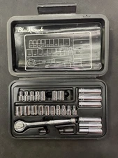BlackHawk By Proto 1427 1/4” Drive Ratchet & Socket Set W Case Made In USA VTG