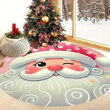850gm² Velvet Cartoon Santa Claus Pattern Floor Mat, Thickened and Wear-Resistan