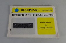 Operating Manual / Handbook Blaupunkt CB Radio Device CB 1000 Version 09/1977