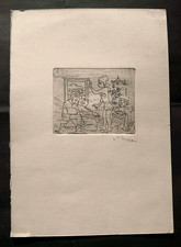 Incisione di Mino Maccari arte del Novecento pittura realismo sintetico 900