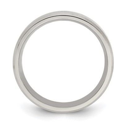 Titanium Polished with Brushed and Beveled Edge 6mm Band TB111