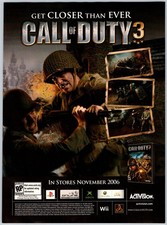 2006 CALL OF DUTY 3 VIDEO GAME Vintage 8"X11" Magazine Ad 2000's HTN56