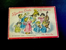 1 Norcross EMPTY BOX, Once Held 12 VTG Xmas Greeting Cards “The Music Box” Sweet