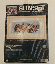 New Sunset Tropical Gathering Counted Cross S...