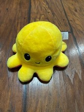 TeeTurtle Reversible Octopus Yellowe Red Smile Frown Stuffed/Plush