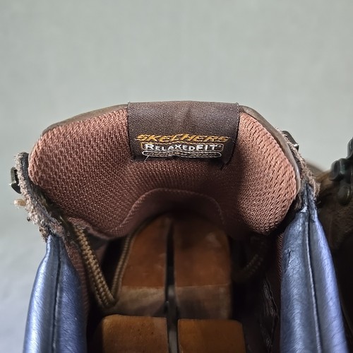 SKECHERS 64325 Brown Leather Ankle Boots Relaxed Fit Memory Foam Size 9 / 42 - Picture 8 of 12