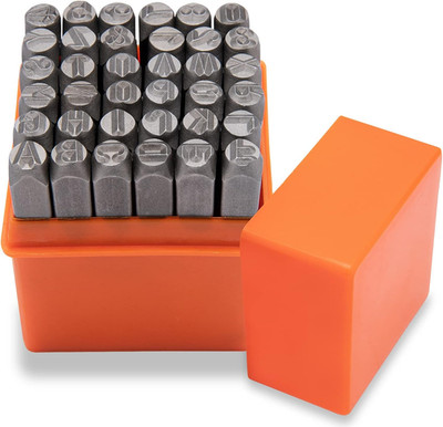 Metal Letter Punch Set 1/4 (6Mm),36Pc Steel Number and Letter Stamp Set,Stamping