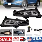 Pair For 2016-2018 Hyundai Tucson LED Fog Lights Front Bumper Lamps W/DRL+Wiring