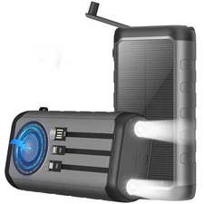 Solar Charger, 59800mAh Portable Power Bank for All Phones, Outdoor Waterproo...