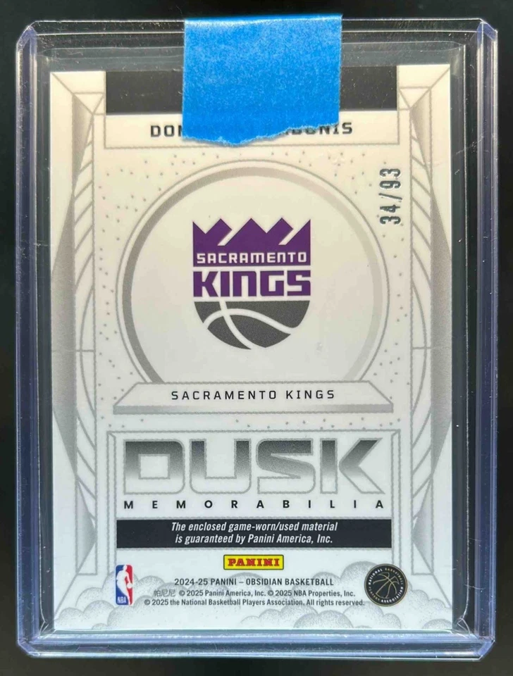 2024-25 Obsidian Domantas Sabonis Dusk Jersey #34/93 #DM-SAB Kings - Image 2 of 2