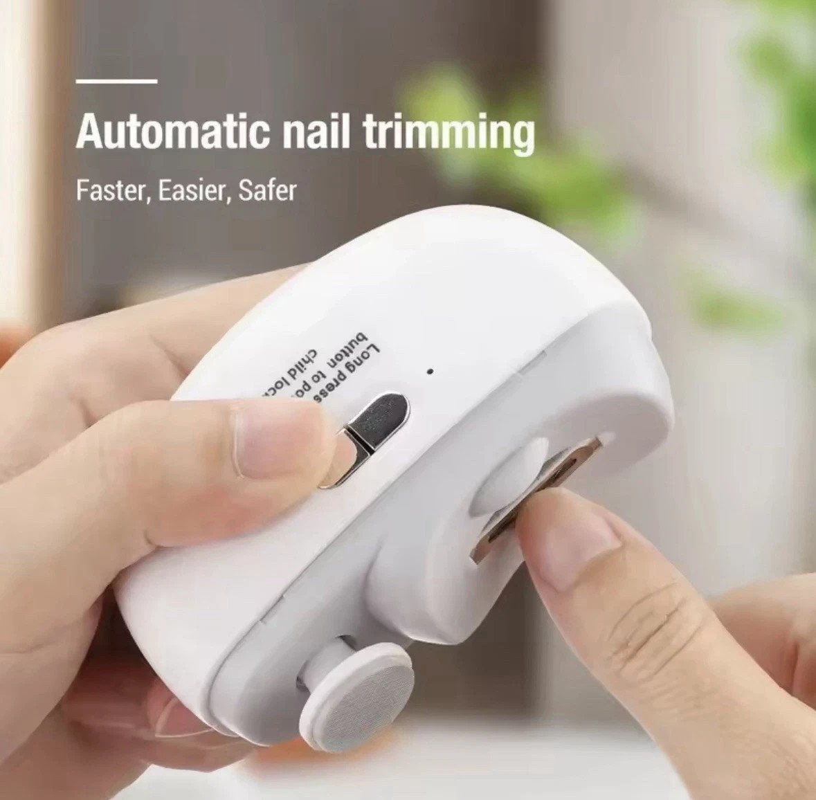 Electric Nail Clippers Automatic LED Light Trimmer Toe Cutter  USB  Rechargeable