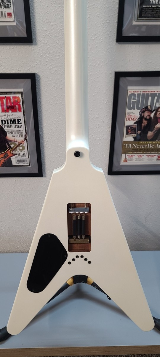 Dean V USA Floyd Rose Dime White Bolt Cust Guitar Skin! EMG X