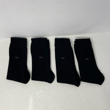 Calvin Klein Men  s Dress Crew Socks 4-Pack, Black, Size 7-12 Lightweight Combed