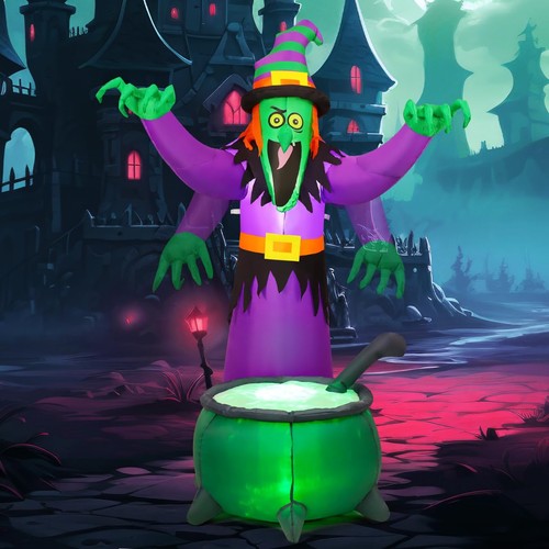 6FT Halloween Inflatables Animated Witch Waving Hands Blow Up Outdoor Yard De... - Picture 8 of 8
