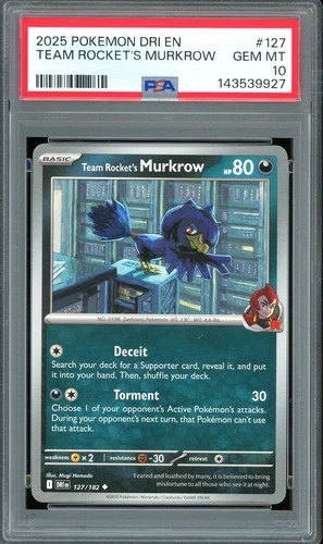 PSA 10 GEM MINT - Team Rocket's Murkrow #127 S&V Destined Rivals Non-Holo