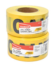 Lot of 2 Goldblatt 3" Yellow Caution Tape Rolls 1000' Warning Tape Spool G02322