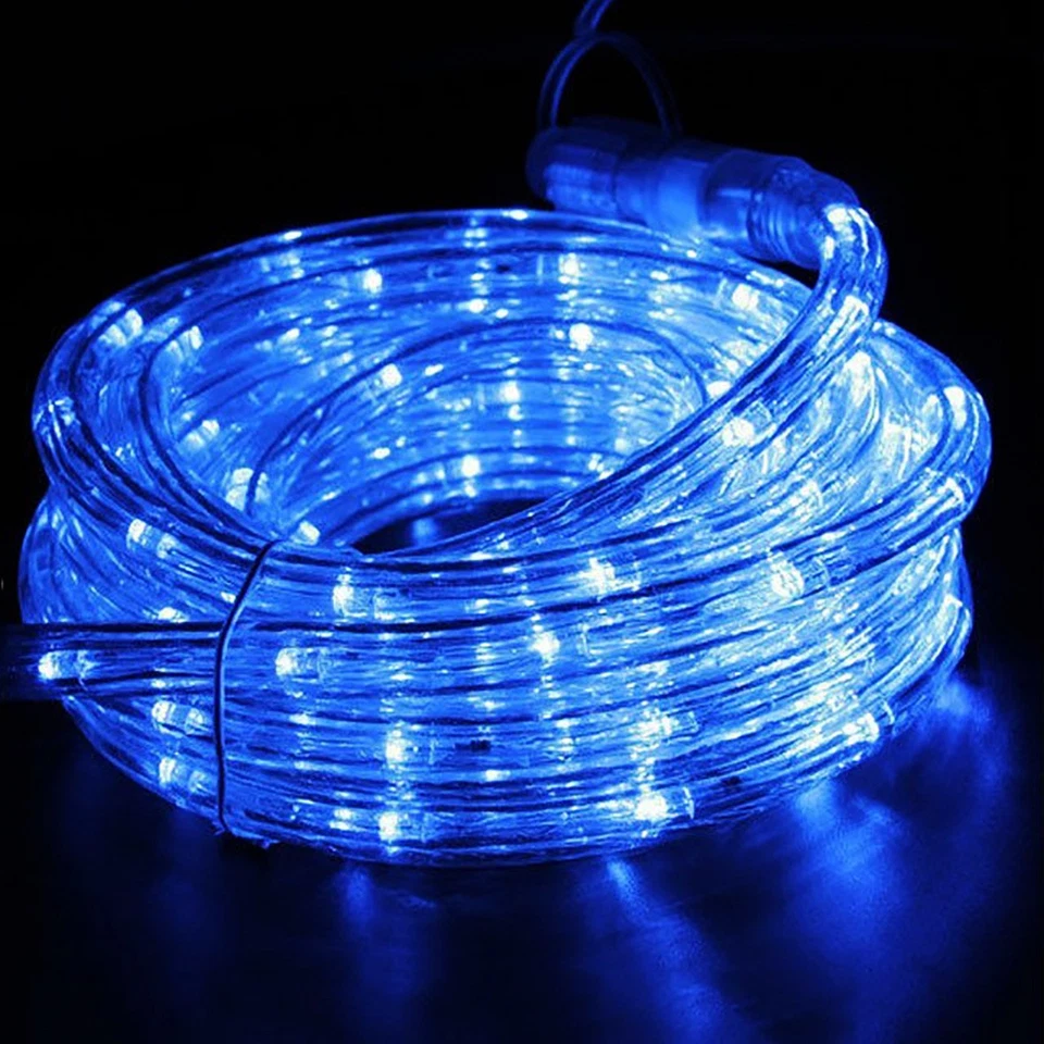 Bobina 50 metri TUBO LED luminoso luce Blu 220v IP65 LUCE FISSA 2pin - Immagine 2 di 4