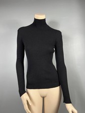 Prada Milano Black Ribbed Wool Turtleneck Sweater Women  s Size IT 42 / M